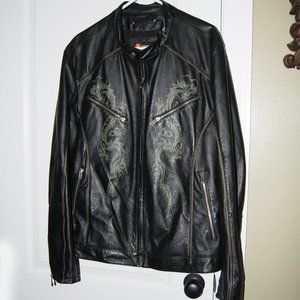 Wilsons leather green dragon leather jacket